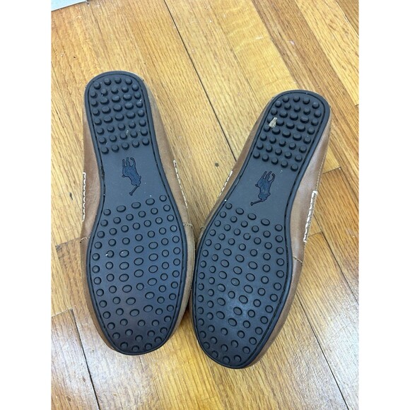 Polo Ralph Lauren Wyndings LEATHER Driving Shoes Mens 11 D Black W/ Tan Loafers - Picture 4 of 6